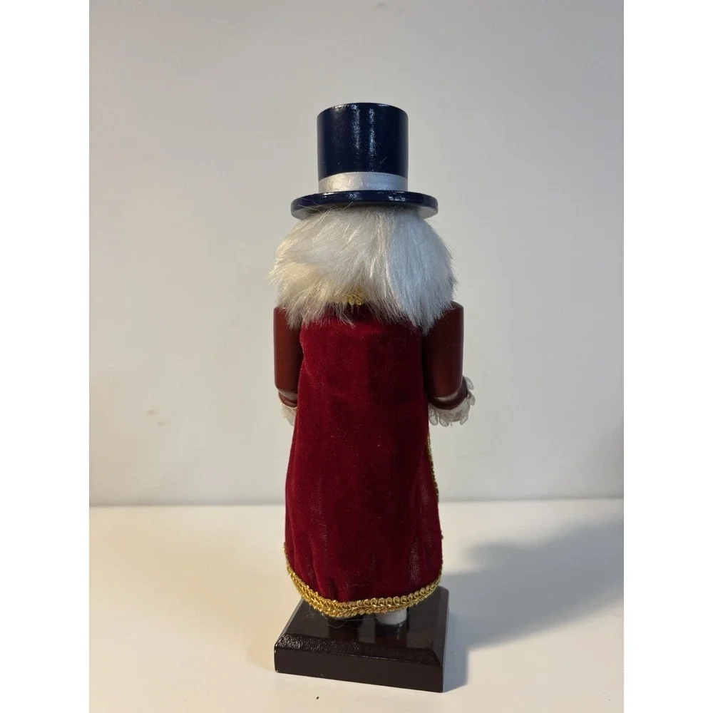 Christmas Nutcracker Wooden Soldier Figurine Top Hat Red Cape 10 in